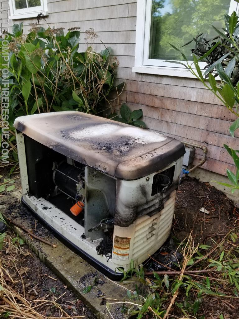 Generator Back Fire Generator Fire - Little Compton Fire Department